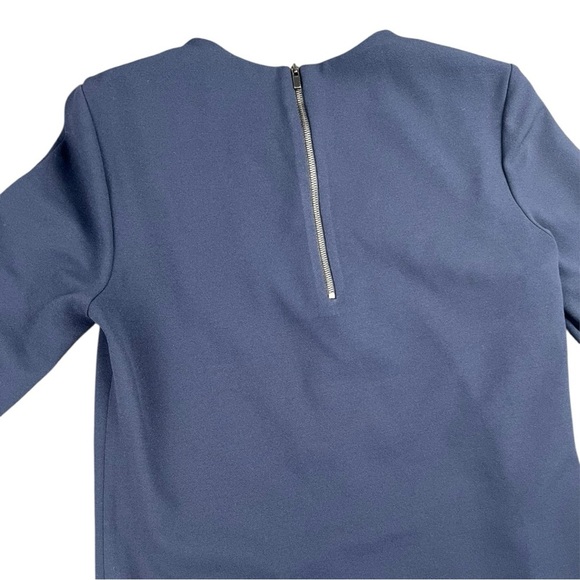 Tibi Tie Sleeve Structured Crepe Navy Shift Dress In Size 2 - Picture 9 of 11